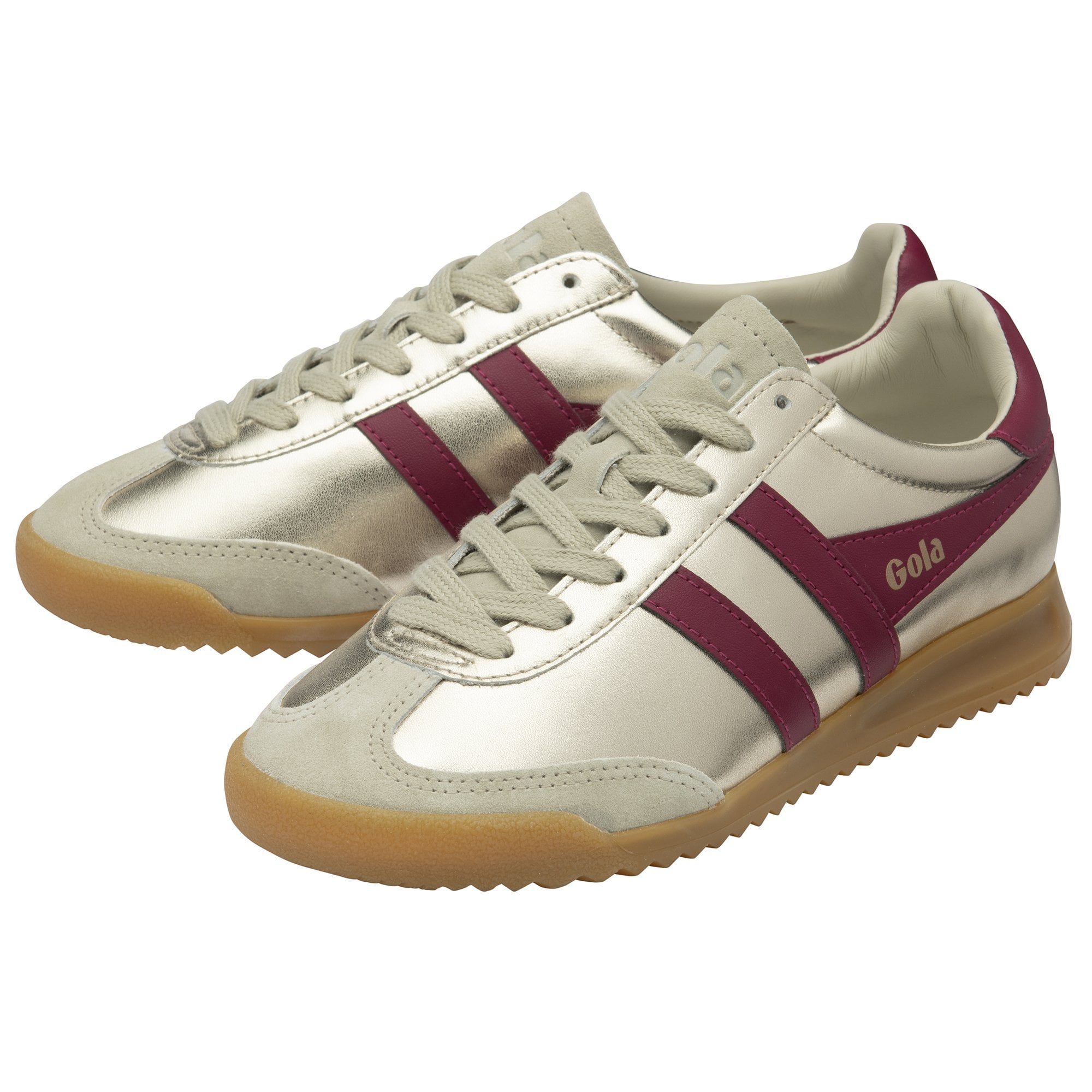 gola-torpedo-glimmer-sneaker-f-r-damen-metallic-gold-mit-kirschrot image 3