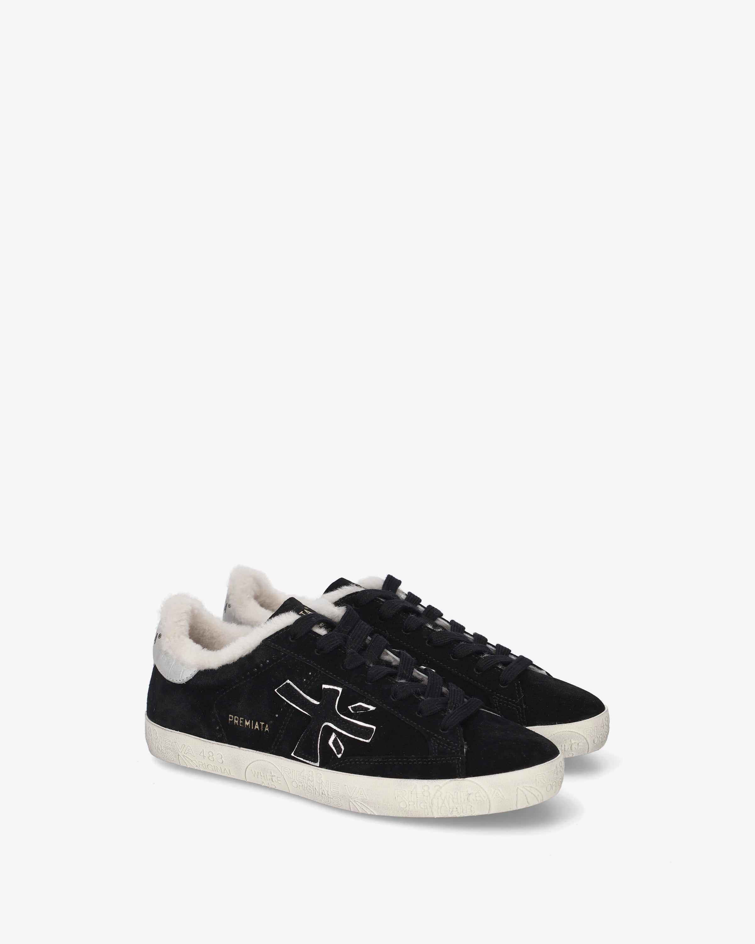 premiata-stevend-8487m-damen-sneaker-suede-schwarz-mit-wei image 2