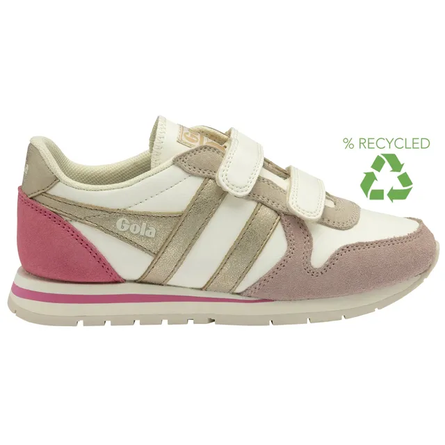 gola-daytona-quadrant-strap-kinder-sneaker-creme-pink-gold image 1