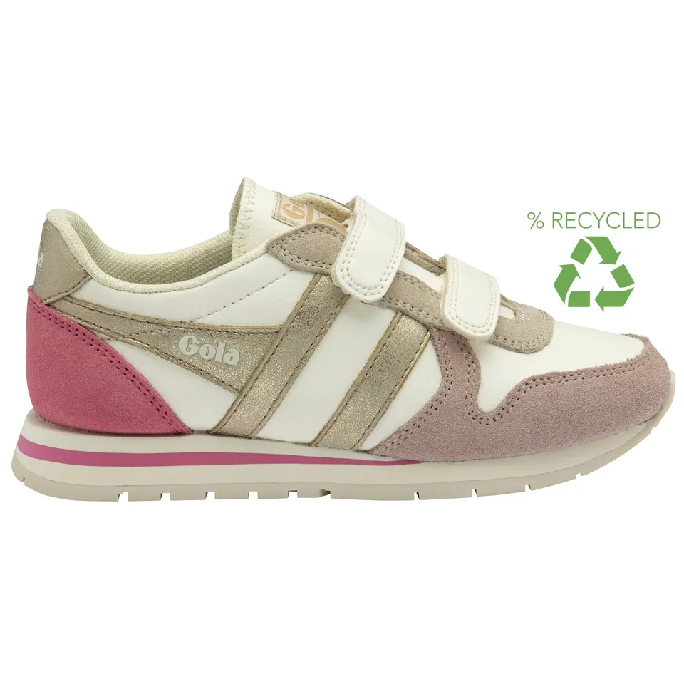 gola-daytona-quadrant-strap-kinder-sneaker-creme-pink-gold image 1