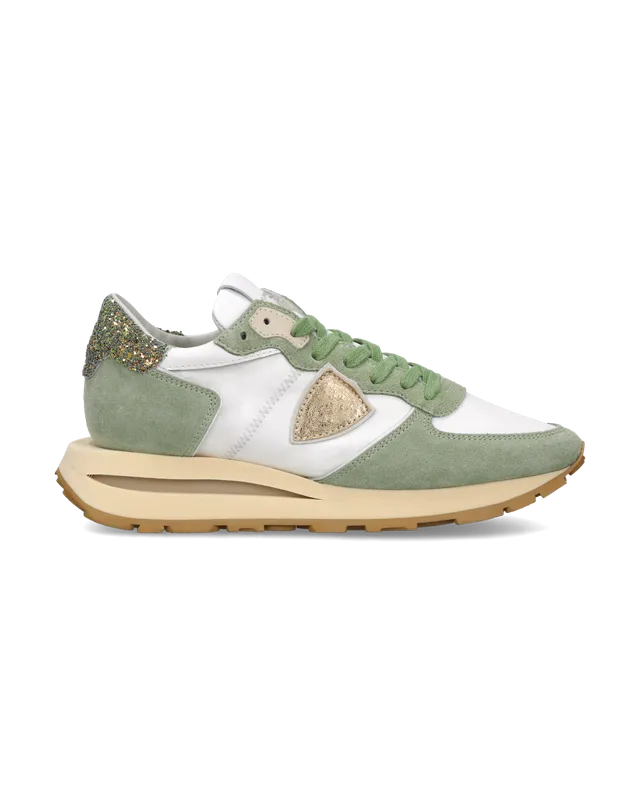 philippe-model-tropez-haute-damen-sneaker-wei-gr-n-glitzer image 1