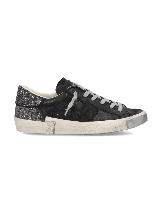 philippe-model-prsx-damen-sneaker-noir-gris-mit-glitzer-konter image 1