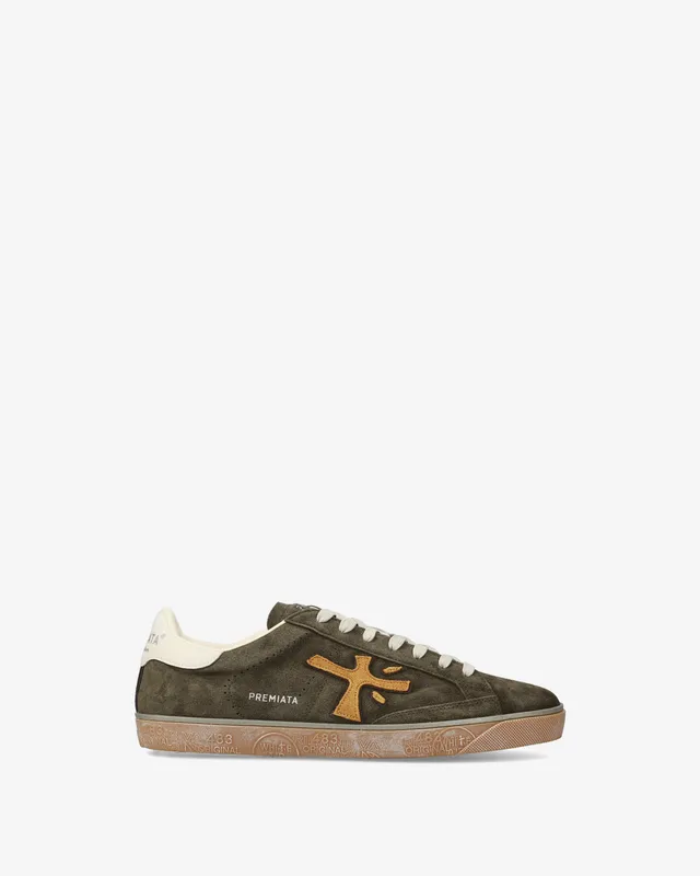 premiata-steven-7627-sneaker-olivgr-n-aus-leder-suede image 1