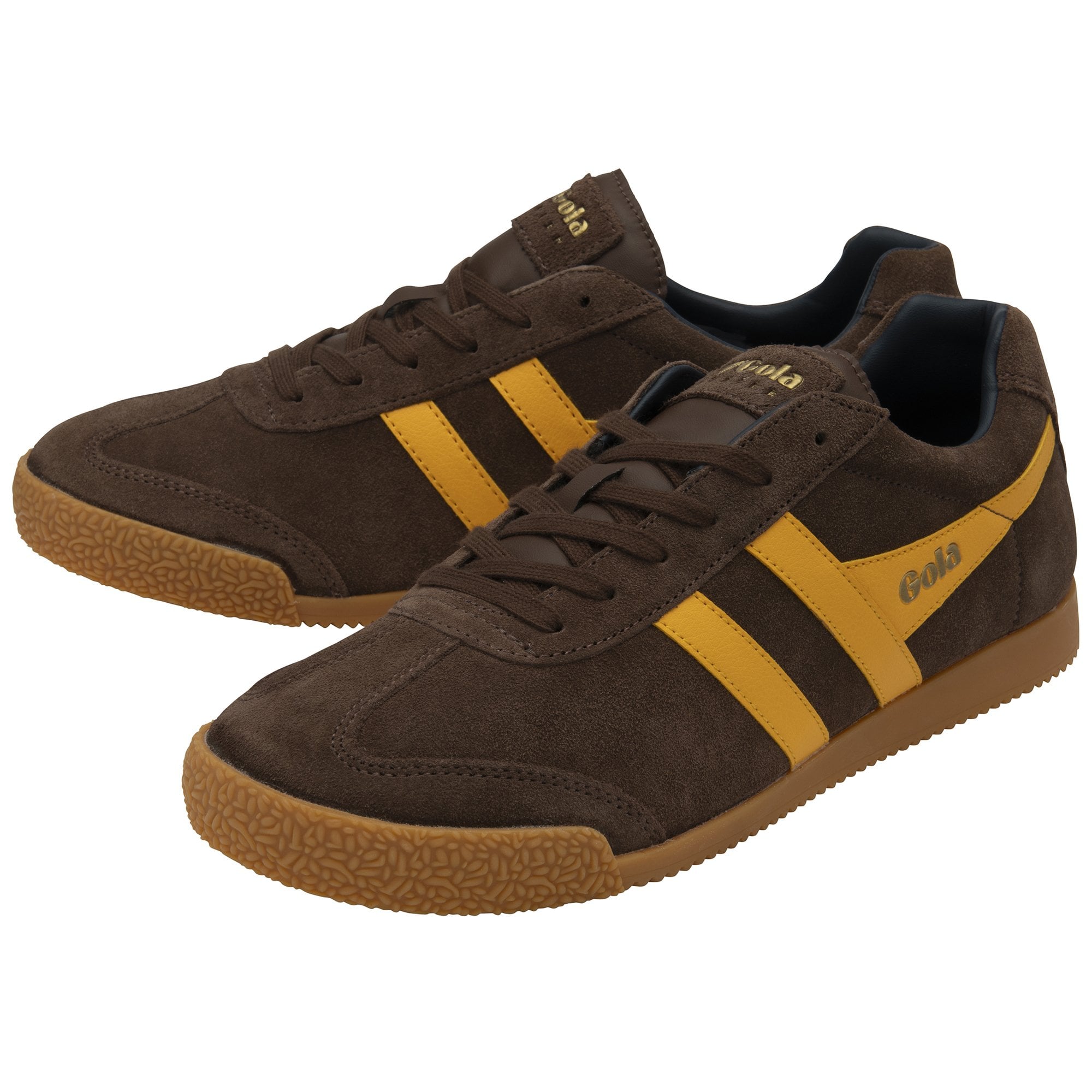 gola-harrier-herren-sneaker-wildleder-kaffeebraun-sonnengelb image 3