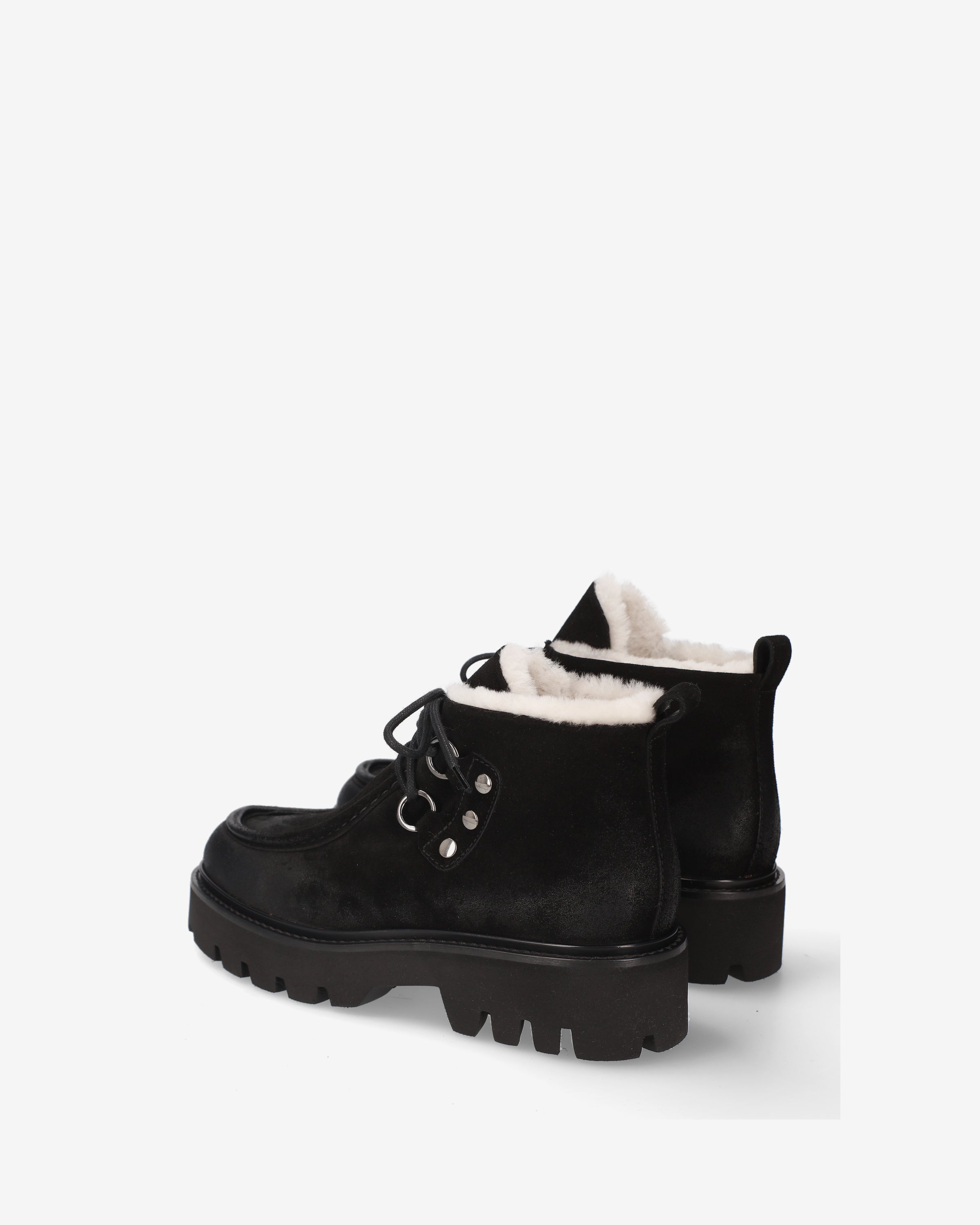 premiata-polacchino-damen-boot-schwarz-crosta-mit-lammfell image 5