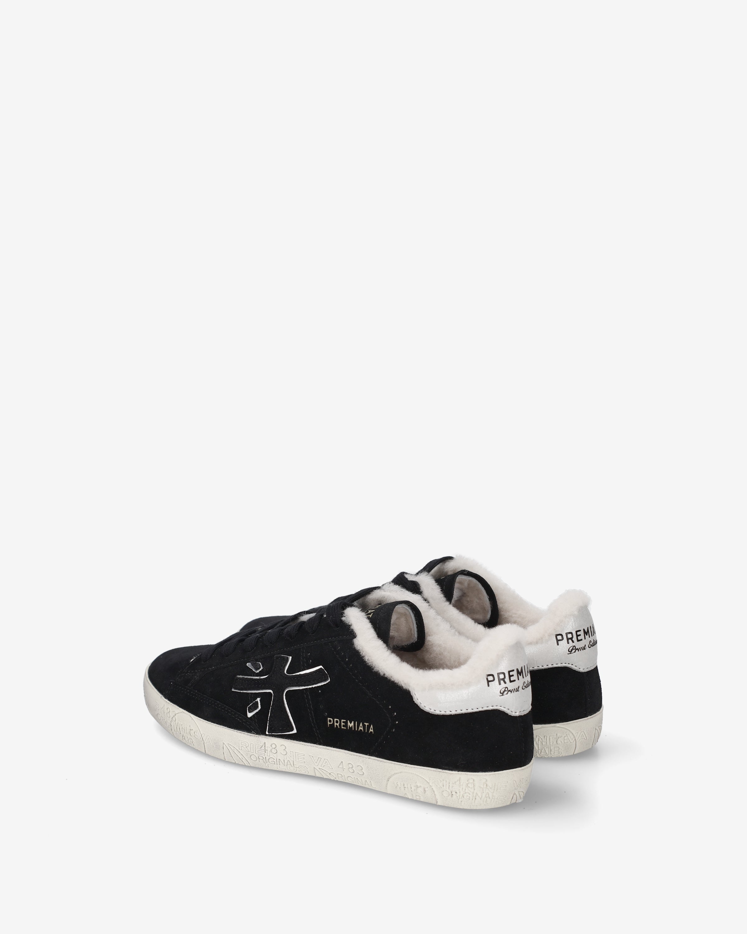 premiata-stevend-8487m-damen-sneaker-suede-schwarz-mit-wei image 5