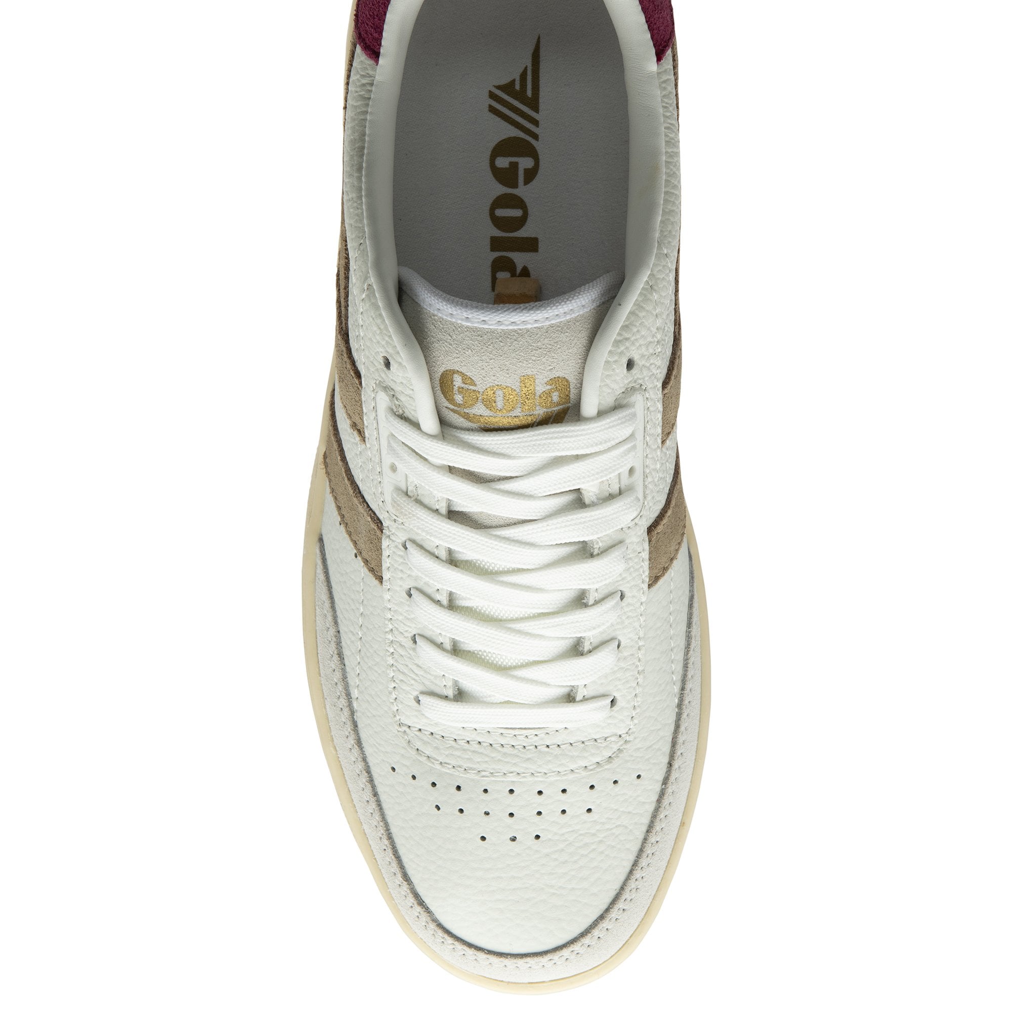 gola-falcon-damen-sneaker-wei-cappuccino-kirschrot-leder image 5