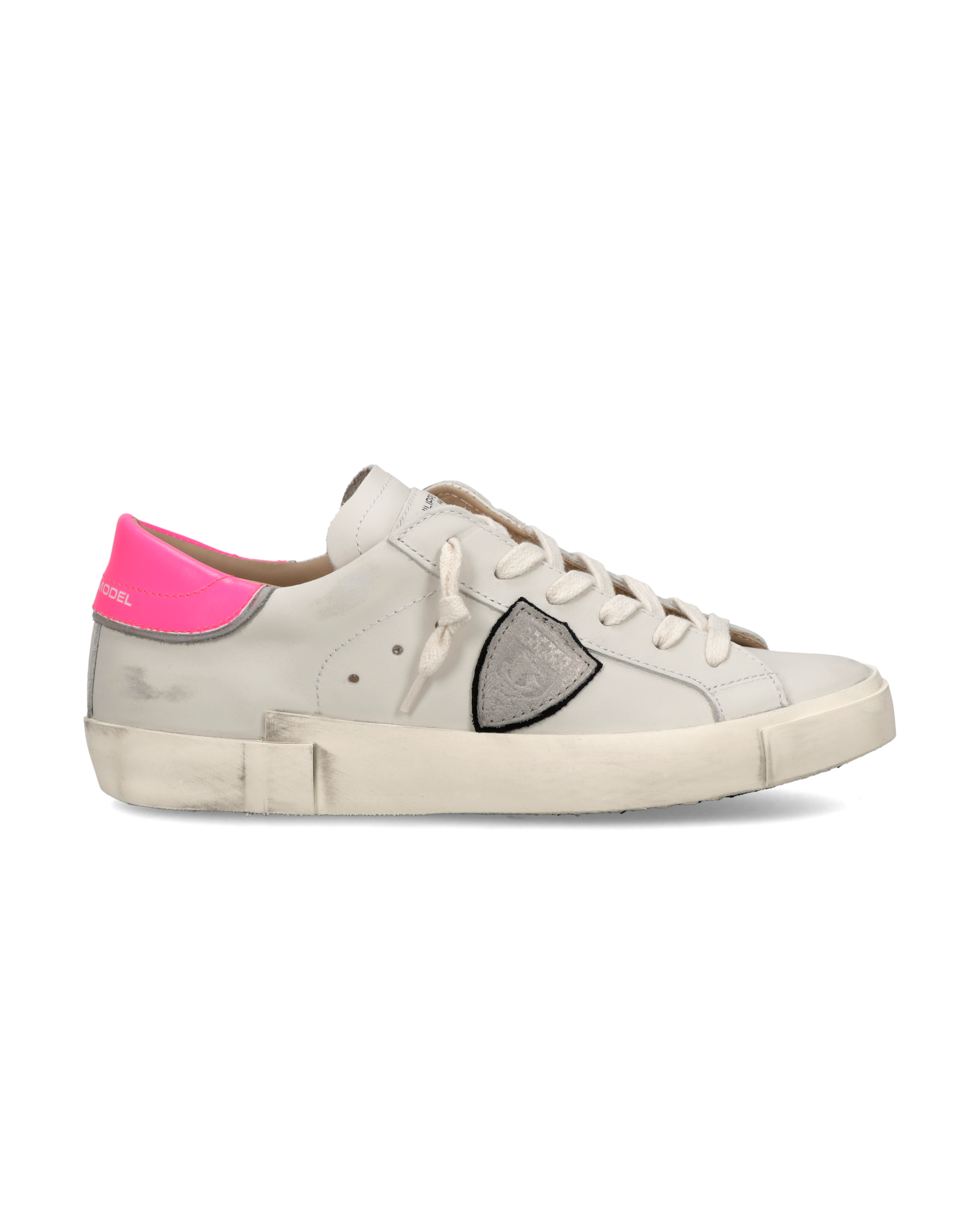 philippe-model-prsx-sneaker-damen-wei-creme-pink-fluo image 1
