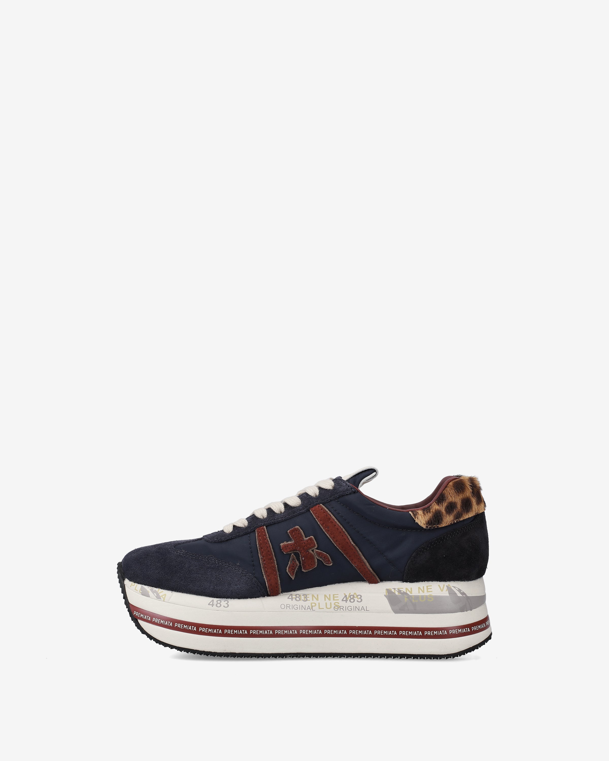 premiata-beth-7743-sneaker-blau-navy-bordeaux-beige image 3