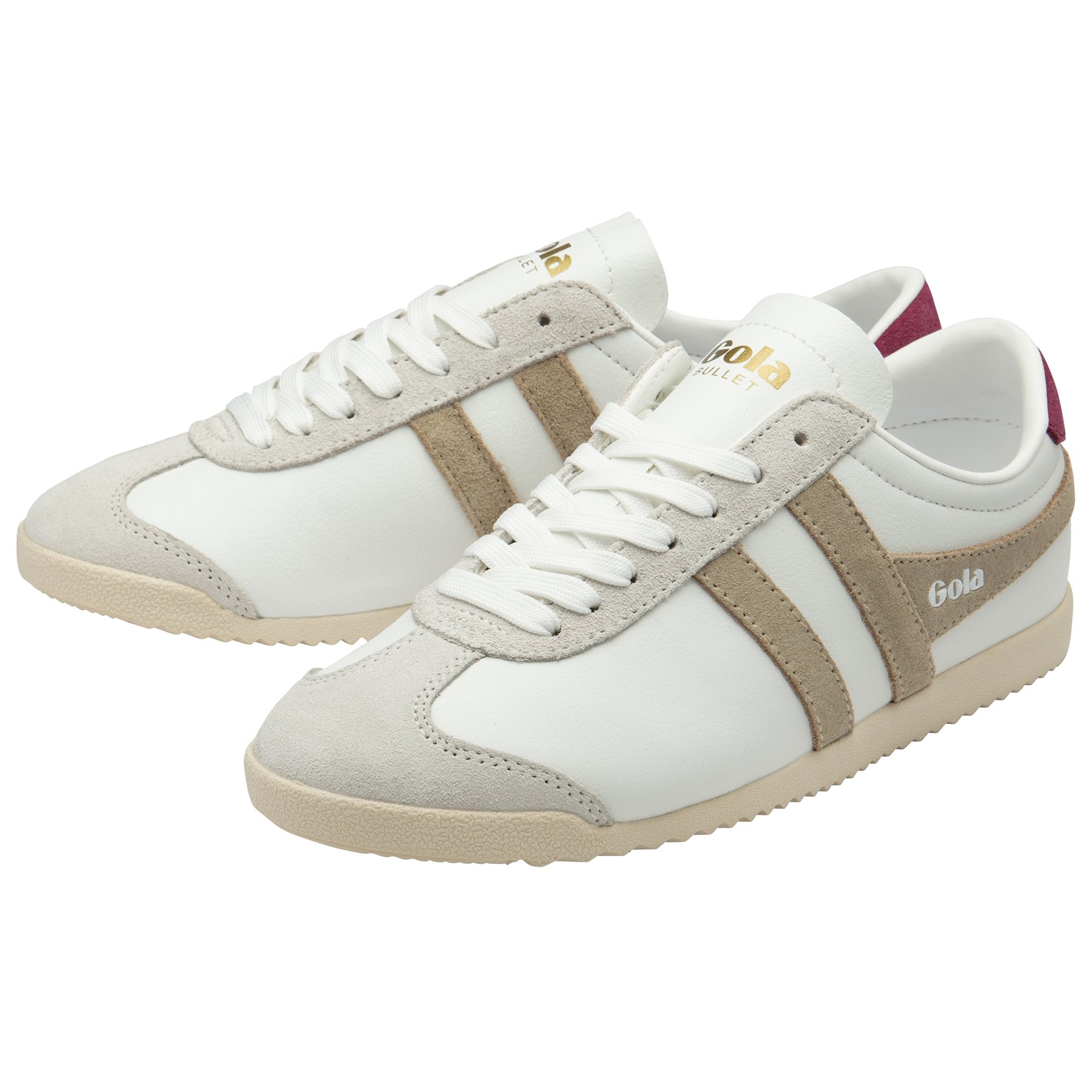 gola-bullet-pure-damen-sneaker-wei-beige-kirschrot image 3