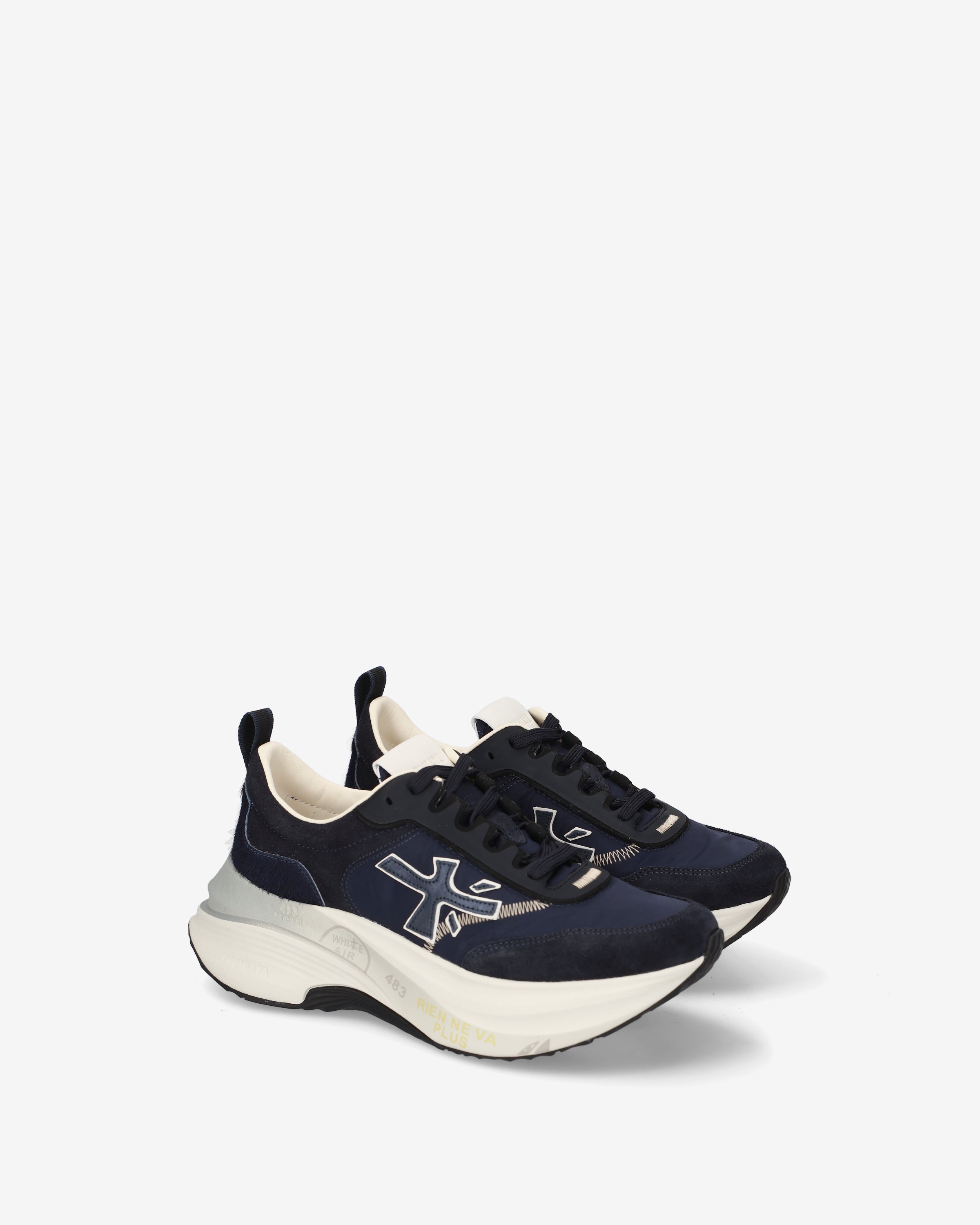 premiata-hill-8686-sneaker-damen-navyblau-leder-maxi-sohle image 2