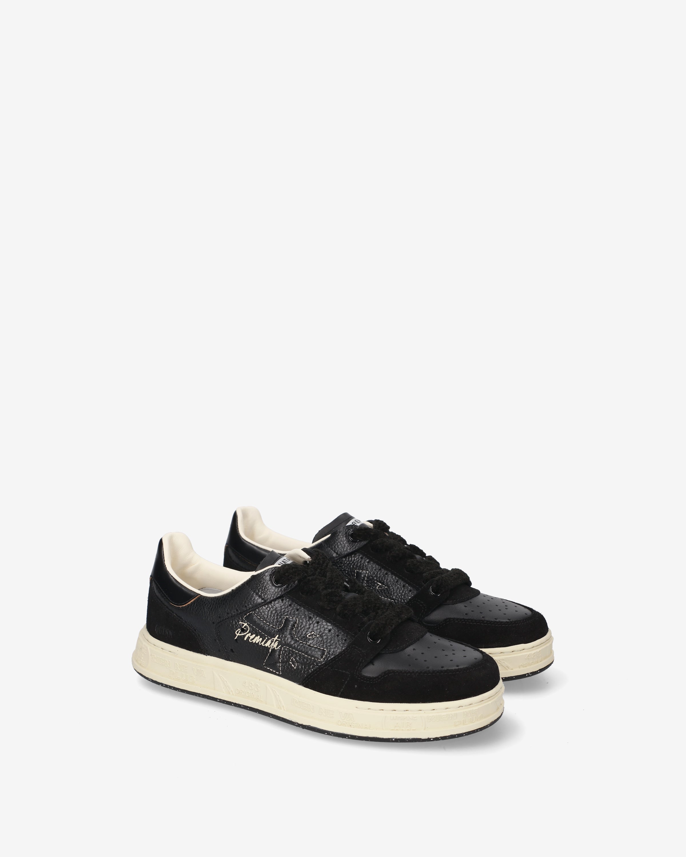 premiata-quinnd-8653-damen-sneaker-schwarz-leder-suede image 2