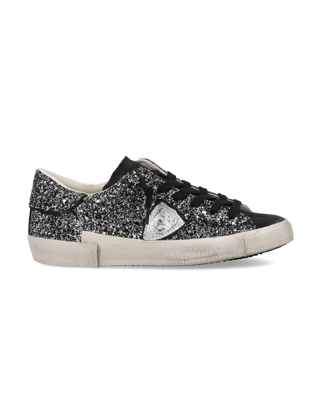 philippe-model-prsx-sneaker-damen-schwarz-glitzer-tige-paillet-e image 1
