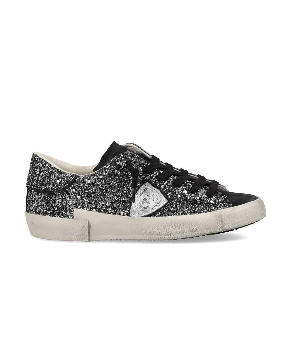 philippe-model-prsx-sneaker-damen-schwarz-glitzer-tige-paillet-e image 1