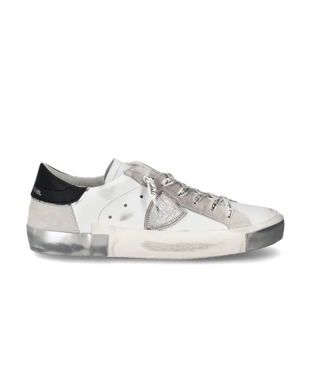 philippe-model-prsx-damen-sneaker-silber-wei-leder image 1