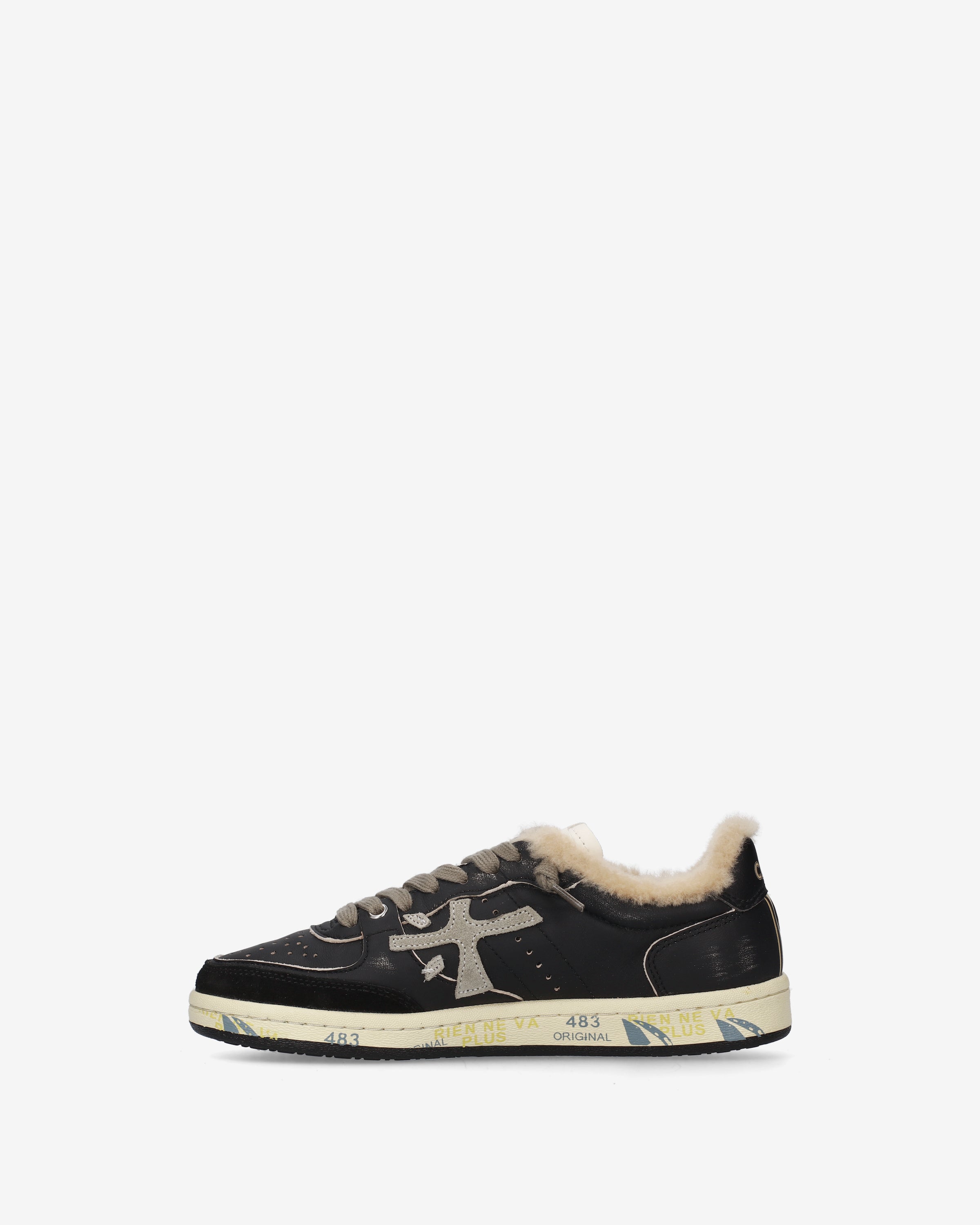 premiata-bskt-clayd-6909m-sneaker-herren-schwarz-used-look image 3