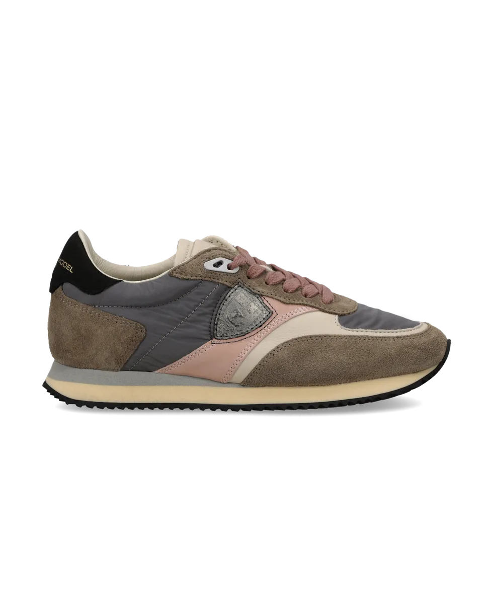 philippe-model-blville-sneaker-damen-grau-anthrazit-rosa image 1