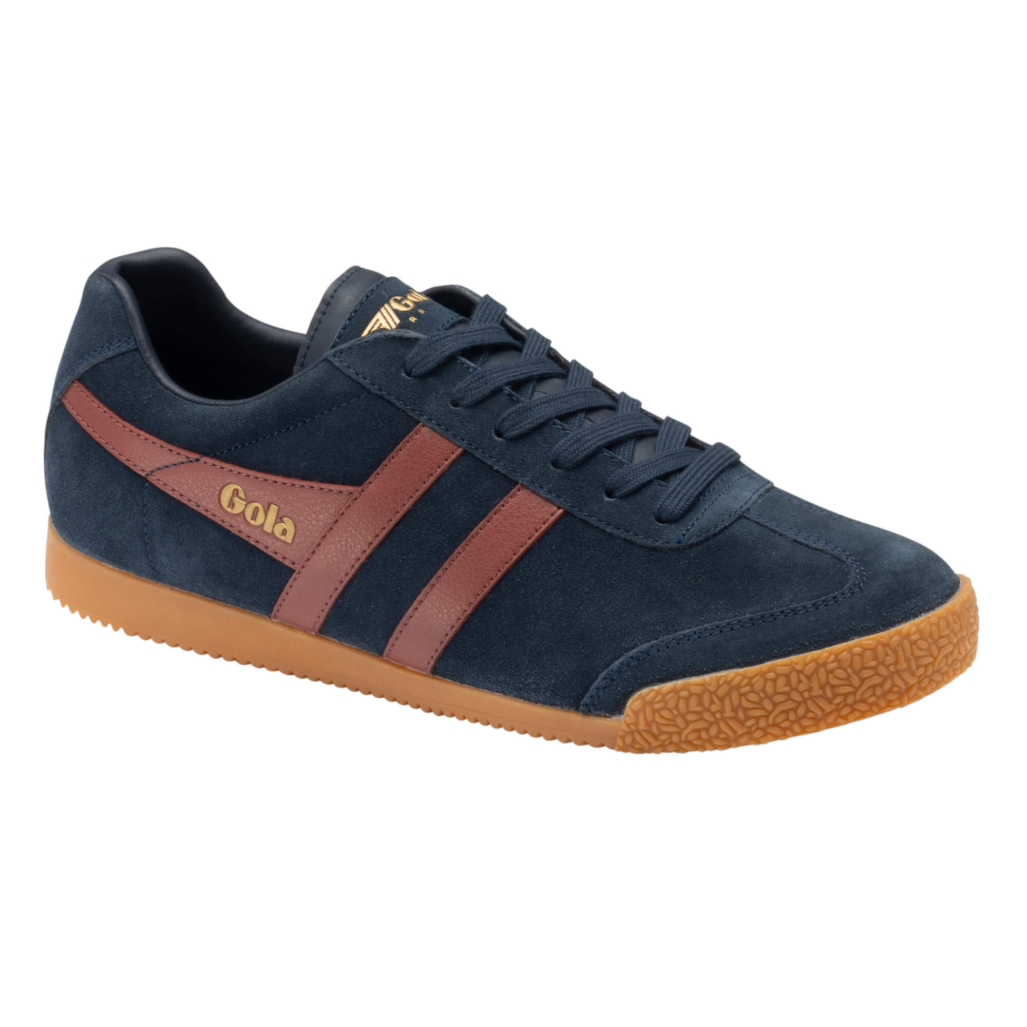 gola-harrier-herren-sneaker-aus-wildleder-navy-rot-ocker image 2