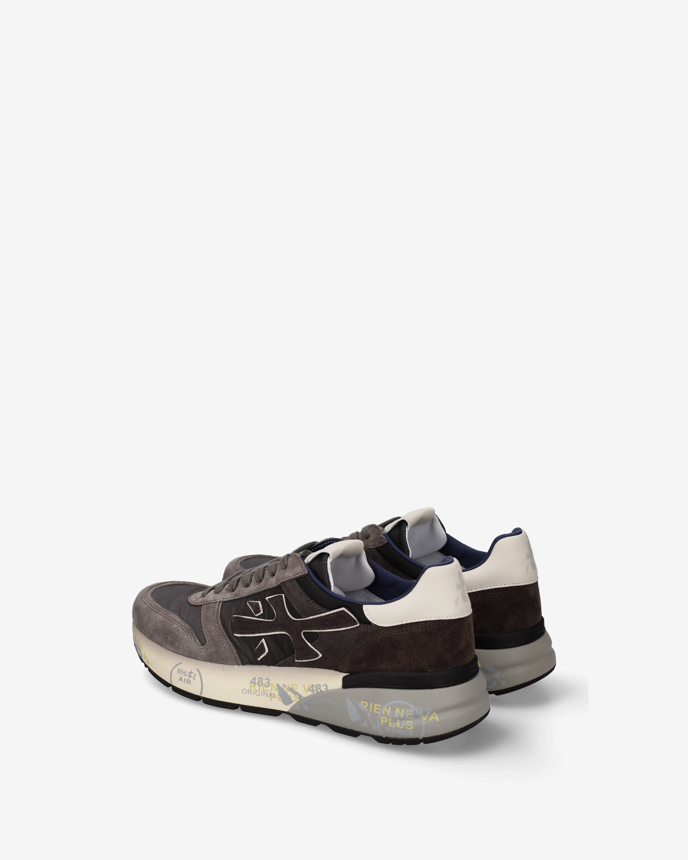 premiata-mick-8433-herren-sneaker-grau-braun-suede-mesh image 5