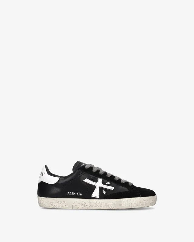 premiata-steven-5439-sneaker-suede-leder-schwarz-wei image 1
