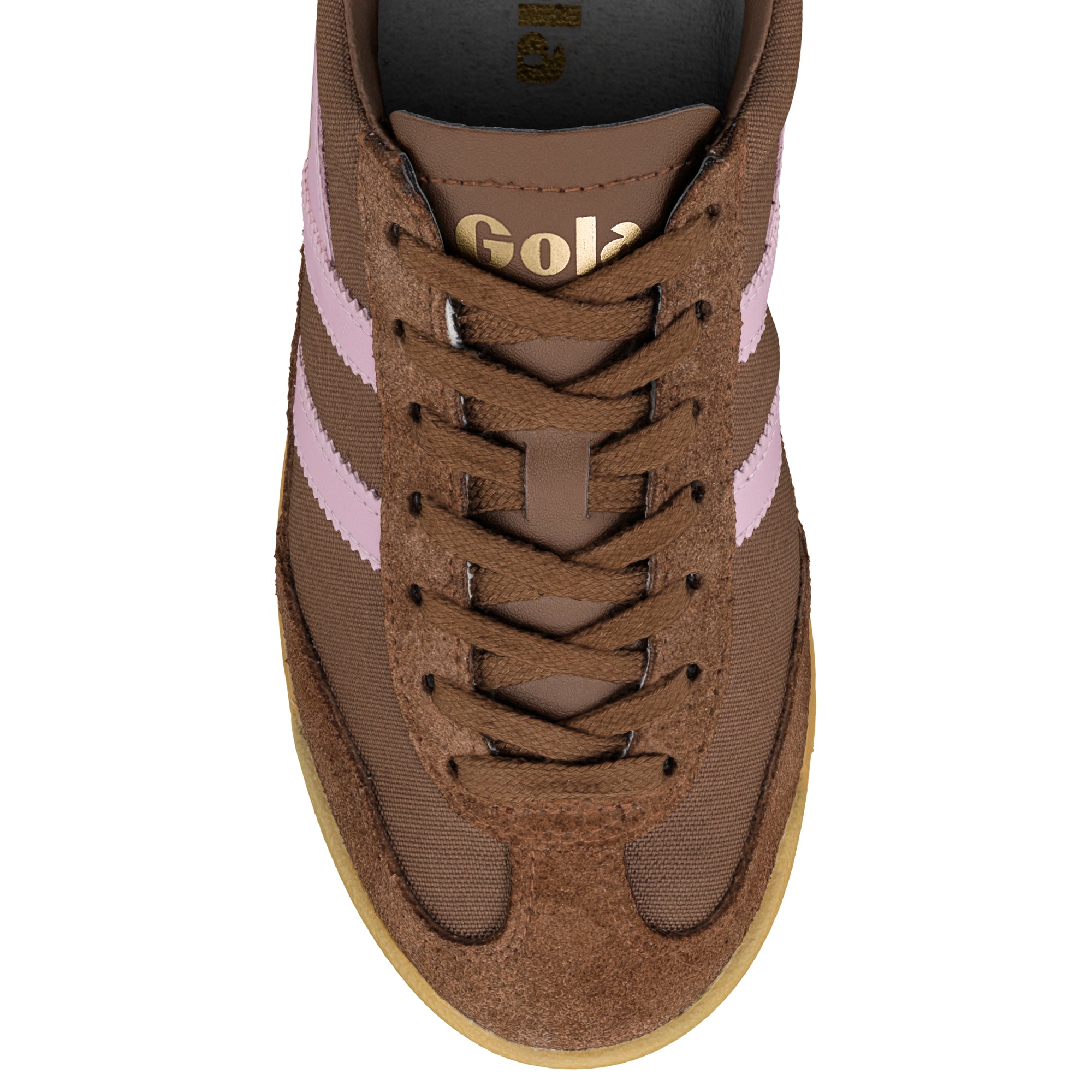 gola-tornado-sneaker-f-r-damen-nylon-wildleder-in-dunkelbraun-bonbonrosa image 4