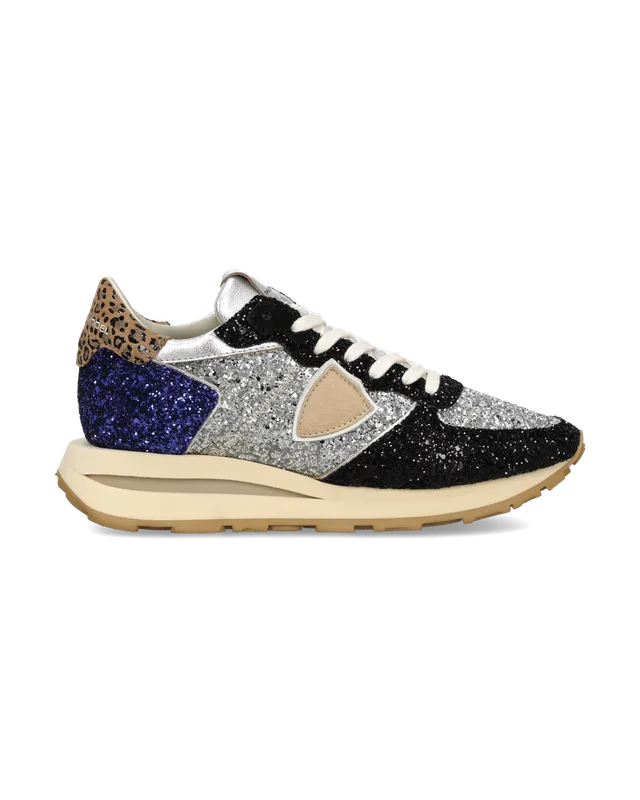 philippe-model-tropez-haute-damen-sneaker-schwarz-bluette-silber image 1