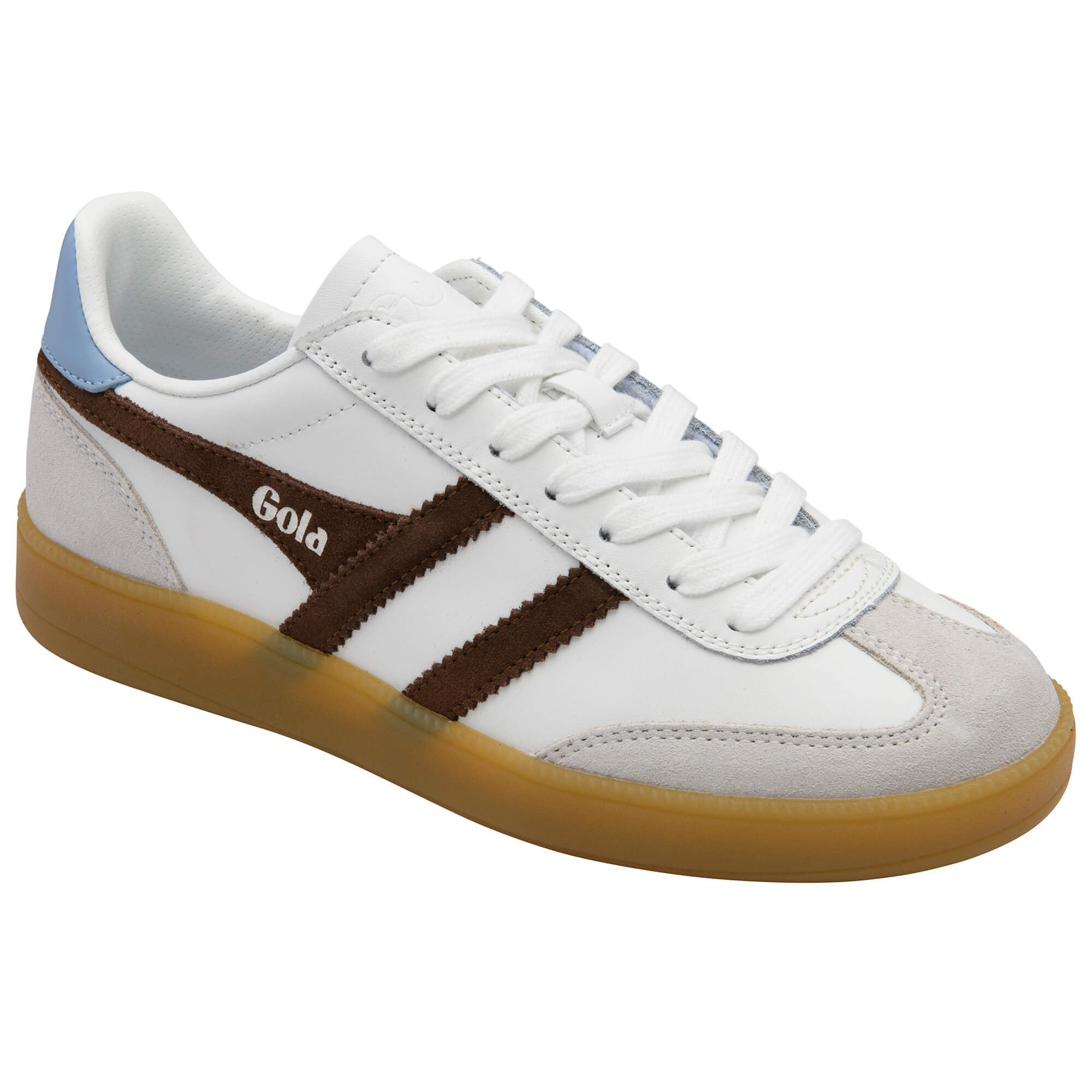 gola-viper-leather-damen-sneaker-wei-dunkelbraun-hellblau image 2