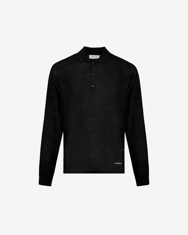 premiata-polo-knit-black-herren-strickpolo image 1