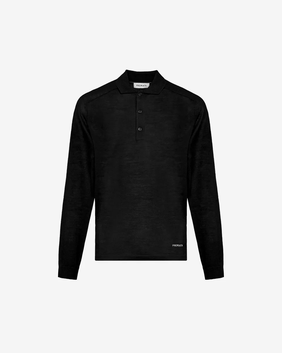 premiata-polo-knit-black-herren-strickpolo image 1
