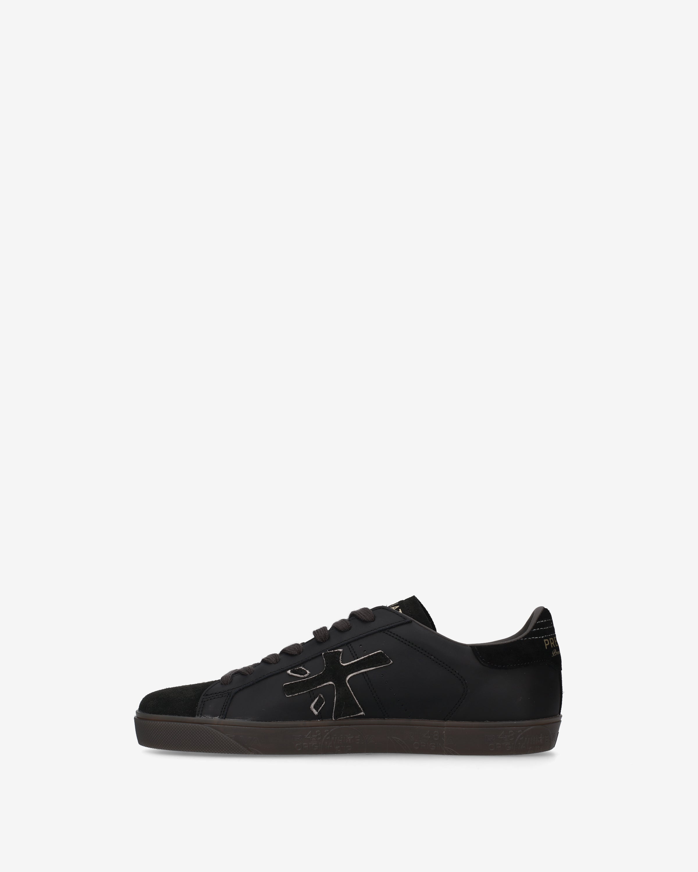 premiata-steven-8484-herren-sneaker-schwarz-leder-suede-mit-2-cm-sohle image 3