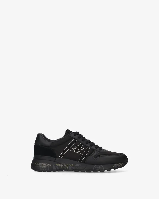 premiata-lander-8655-sneaker-schwarz-aus-leder-und-technical-stoff image 1