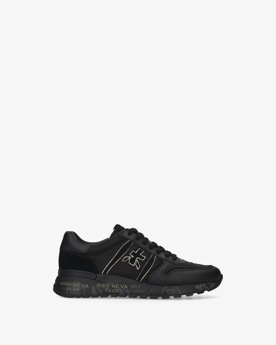 premiata-lander-8655-sneaker-schwarz-aus-leder-und-technical-stoff image 1
