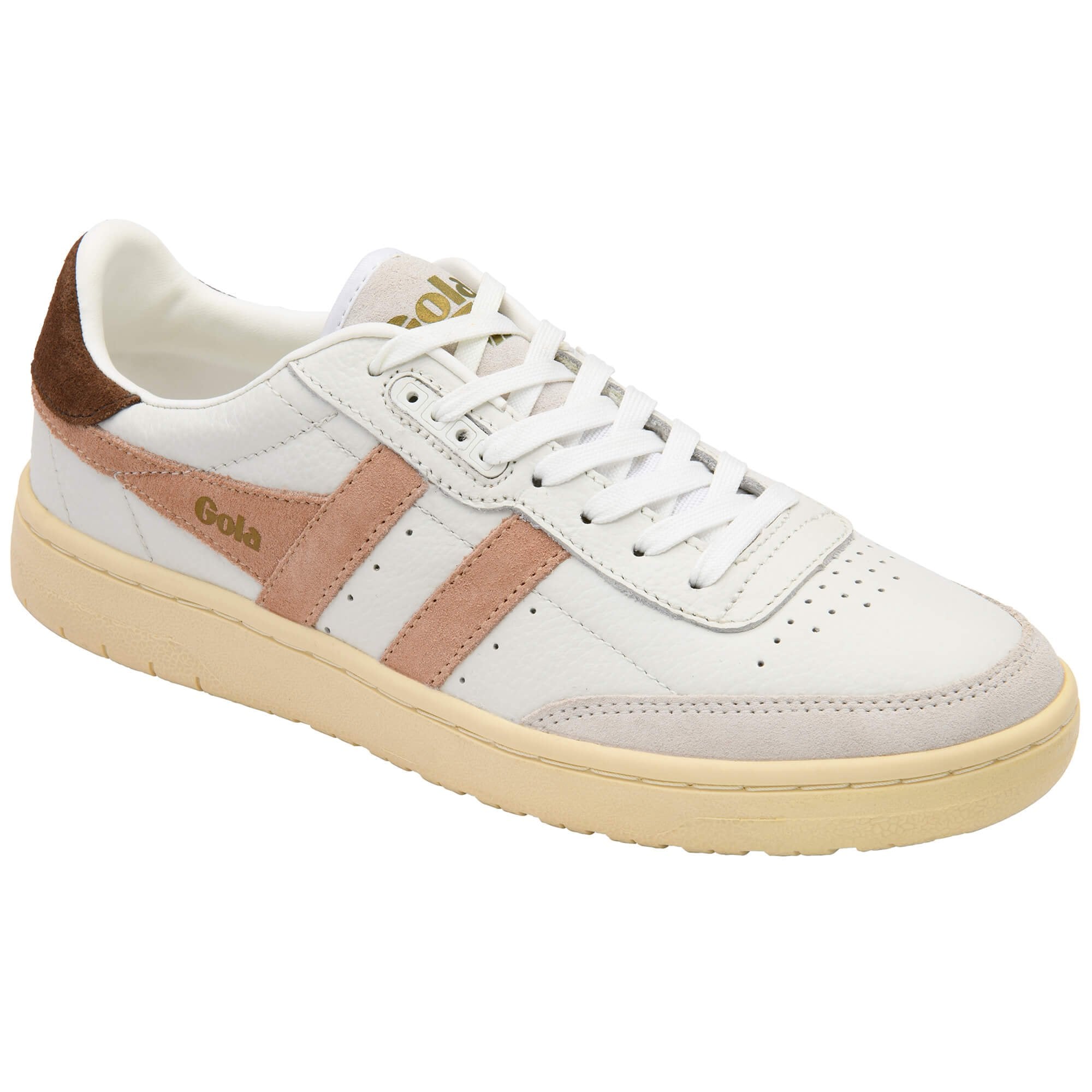 gola-falcon-damen-sneaker-aus-leder-wei-cameo-dunkelbraun image 2