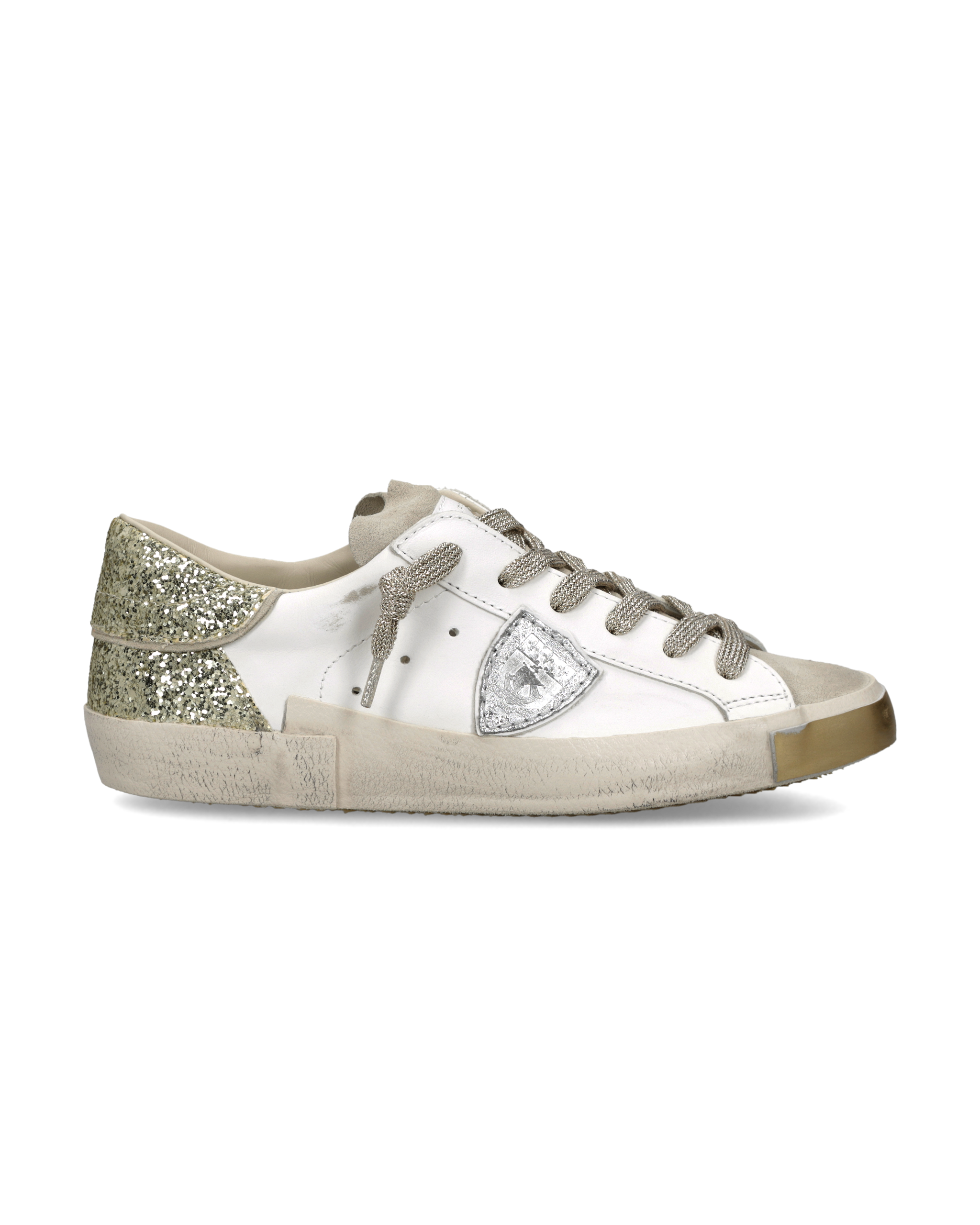 philippe-model-prsx-damen-sneaker-wei-gold-pailletten image 1