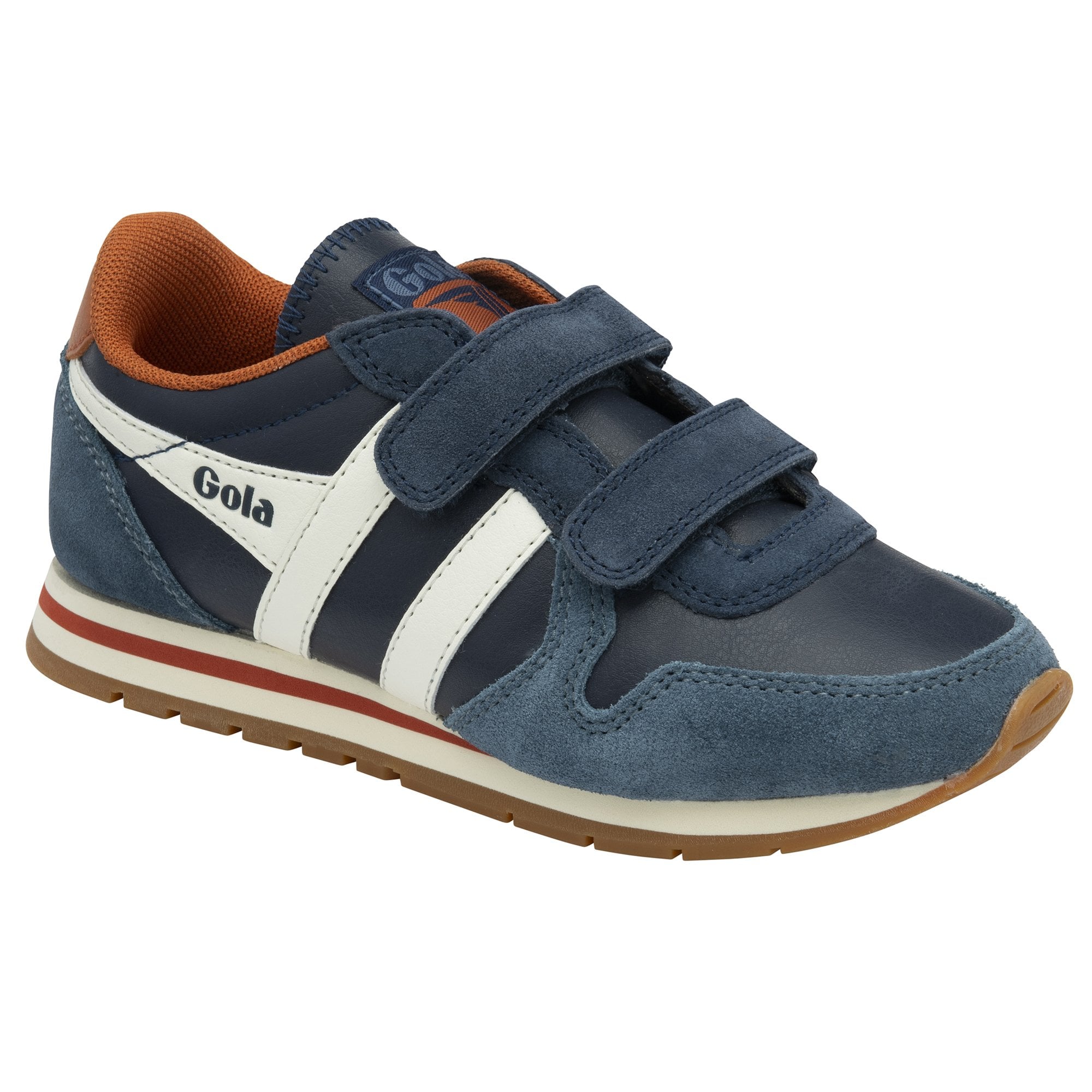 gola-daytona-pure-strap-sneaker-f-r-kinder-klett-in-marine-t-rkis-cremewei image 2