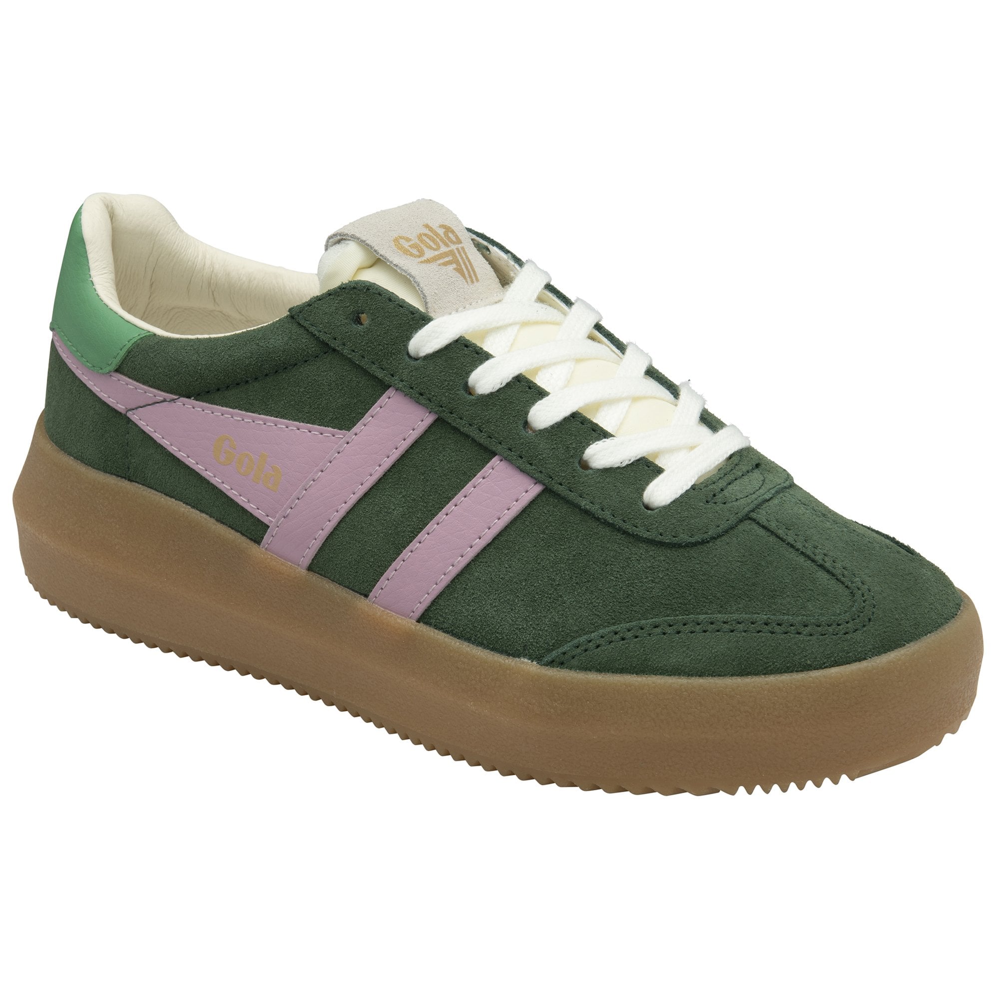 gola-athena-damen-sneaker-plateau-wildleder-evergreen image 2