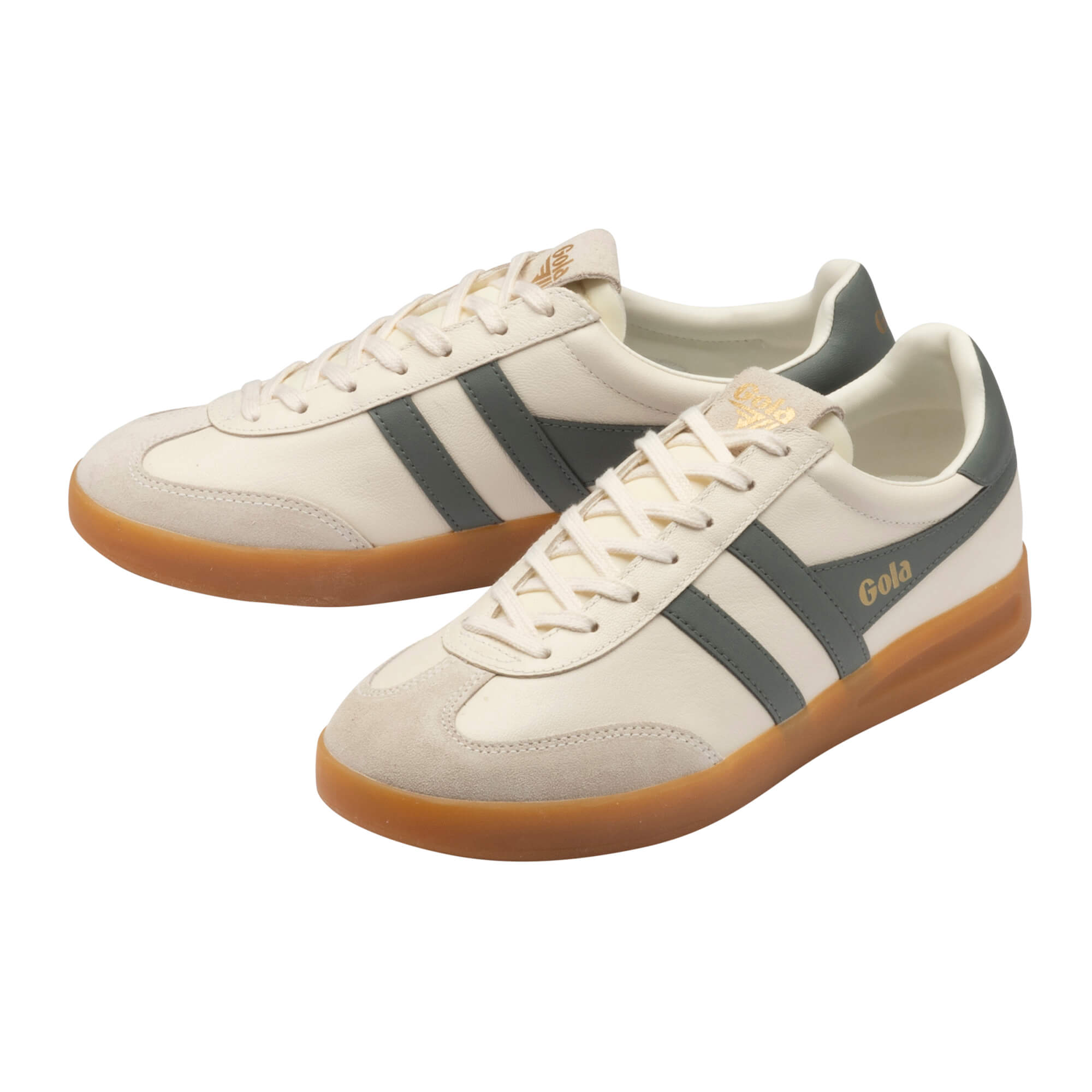 gola-cyclone-leder-sneaker-f-r-herren-cremewei-tannengr-n image 3