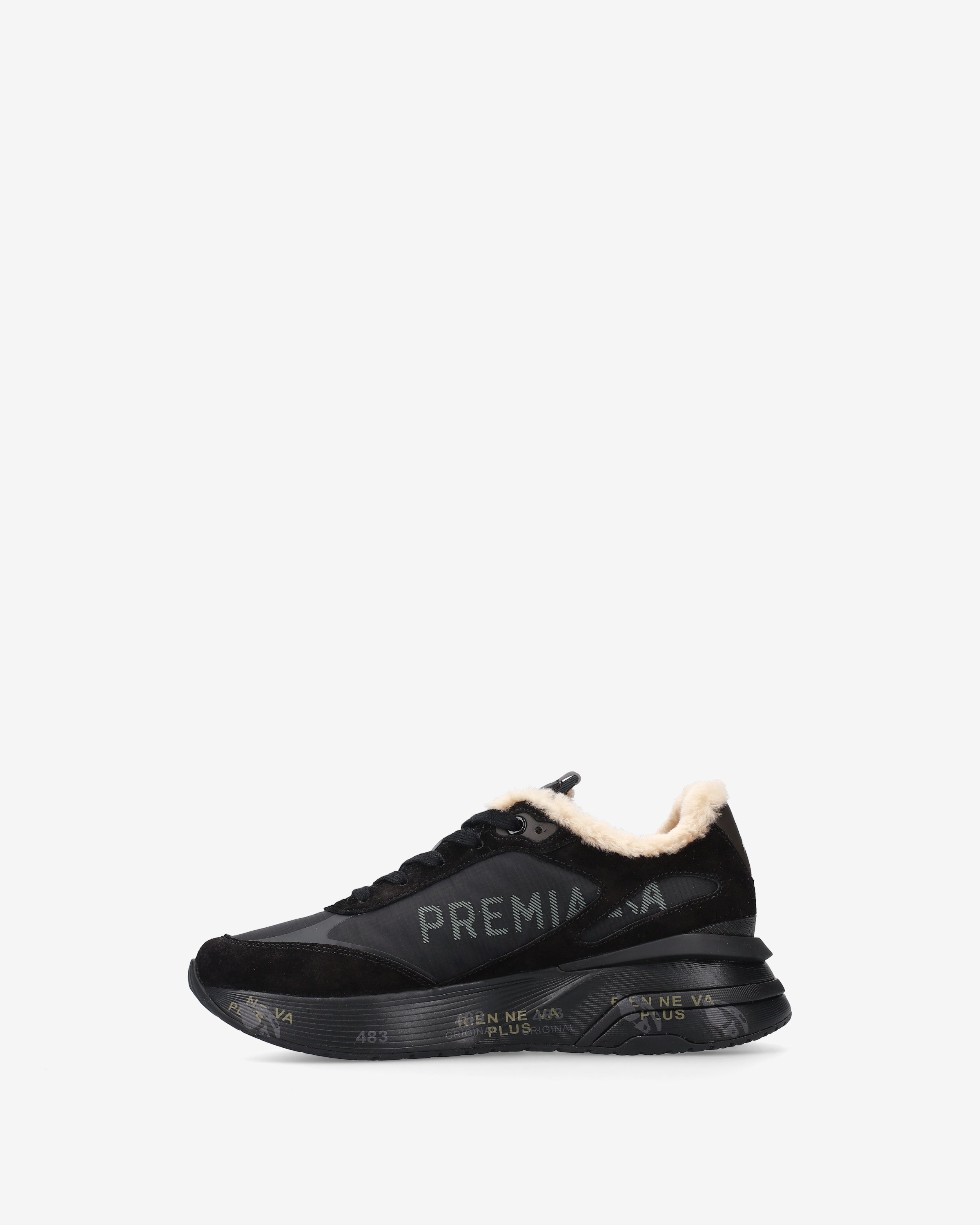 premiata-moerund-7795m-sneaker-schwarz-suede-mit-lammfell image 3