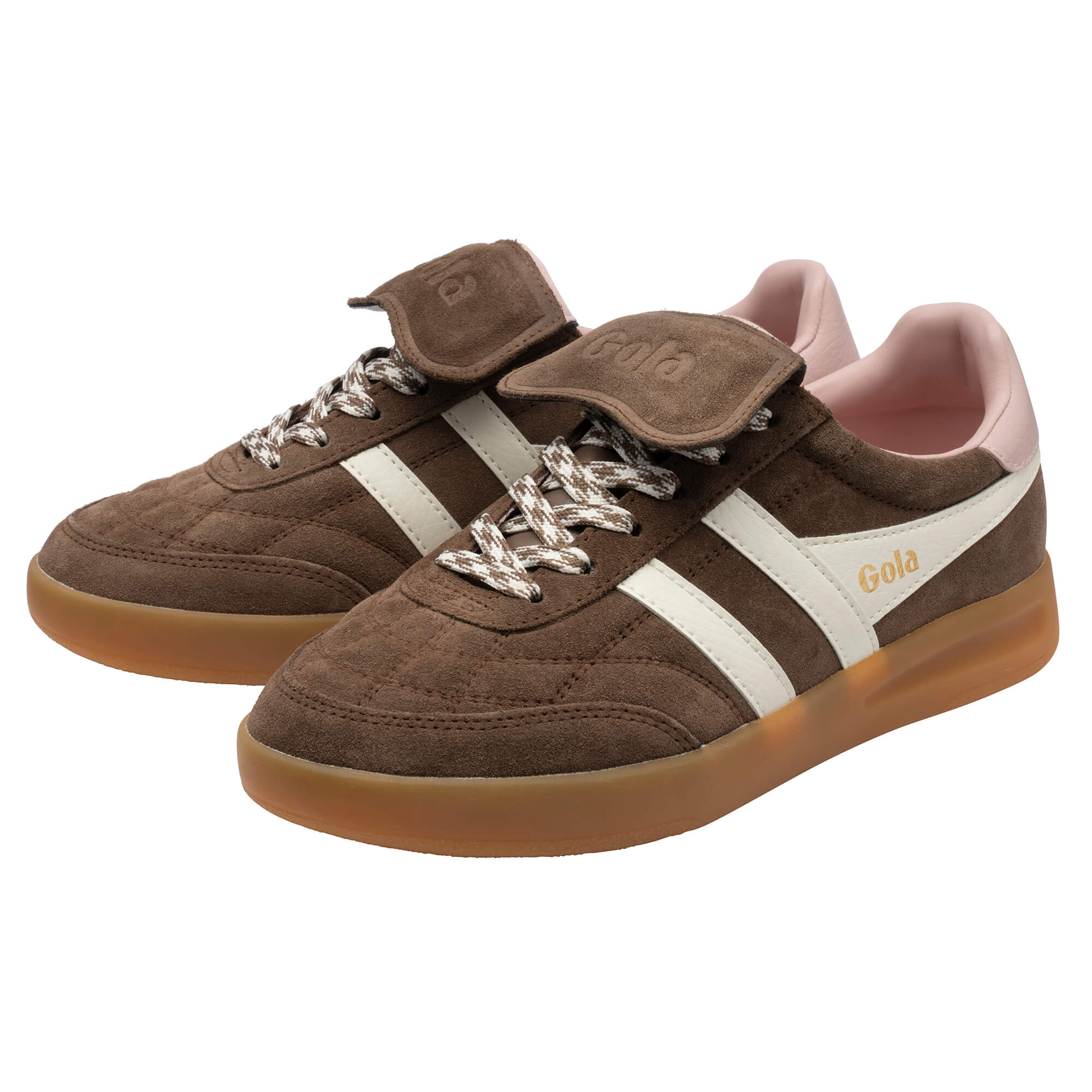 gola-stadia-86-damen-sneaker-otterbraun-wildleder-kreidepink image 3