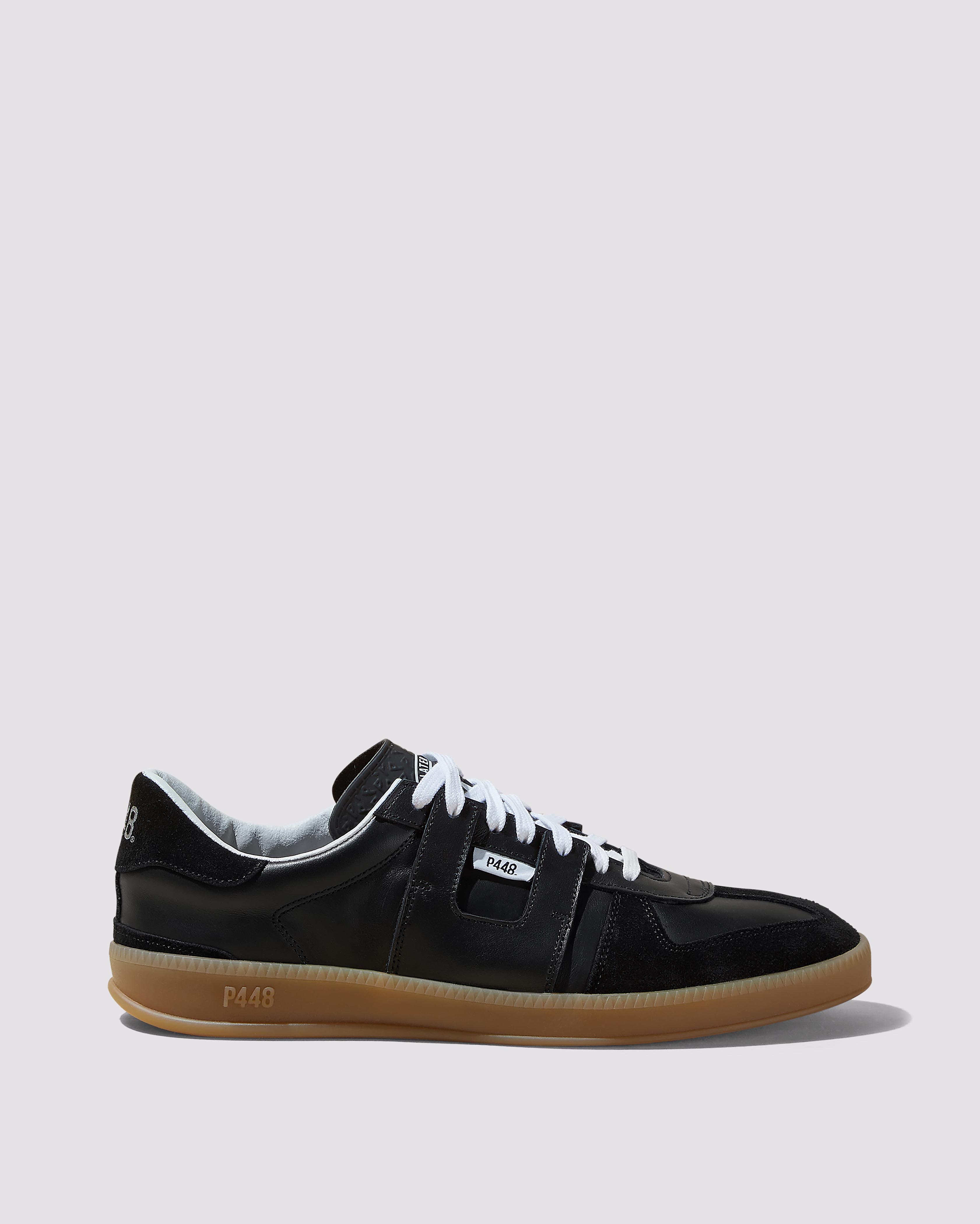 p448-monza-black-low-top-sneaker-schwarzes-leder image 1