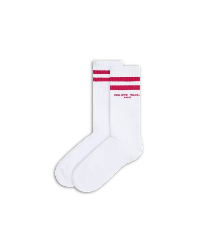 philippe-model-baumwoll-socken-unisex-wei-fuchsia image 1
