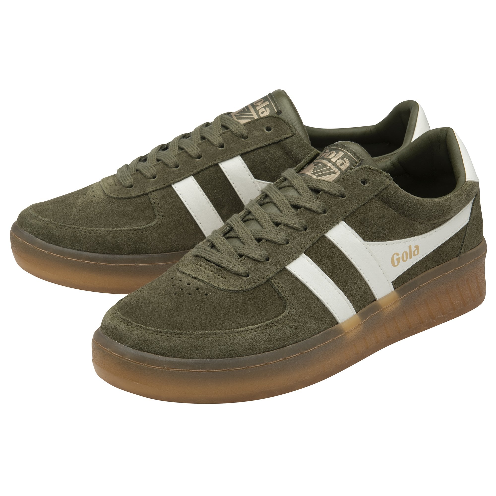 gola-grandslam-wildleder-sneaker-herren-khaki-court-schuh image 3