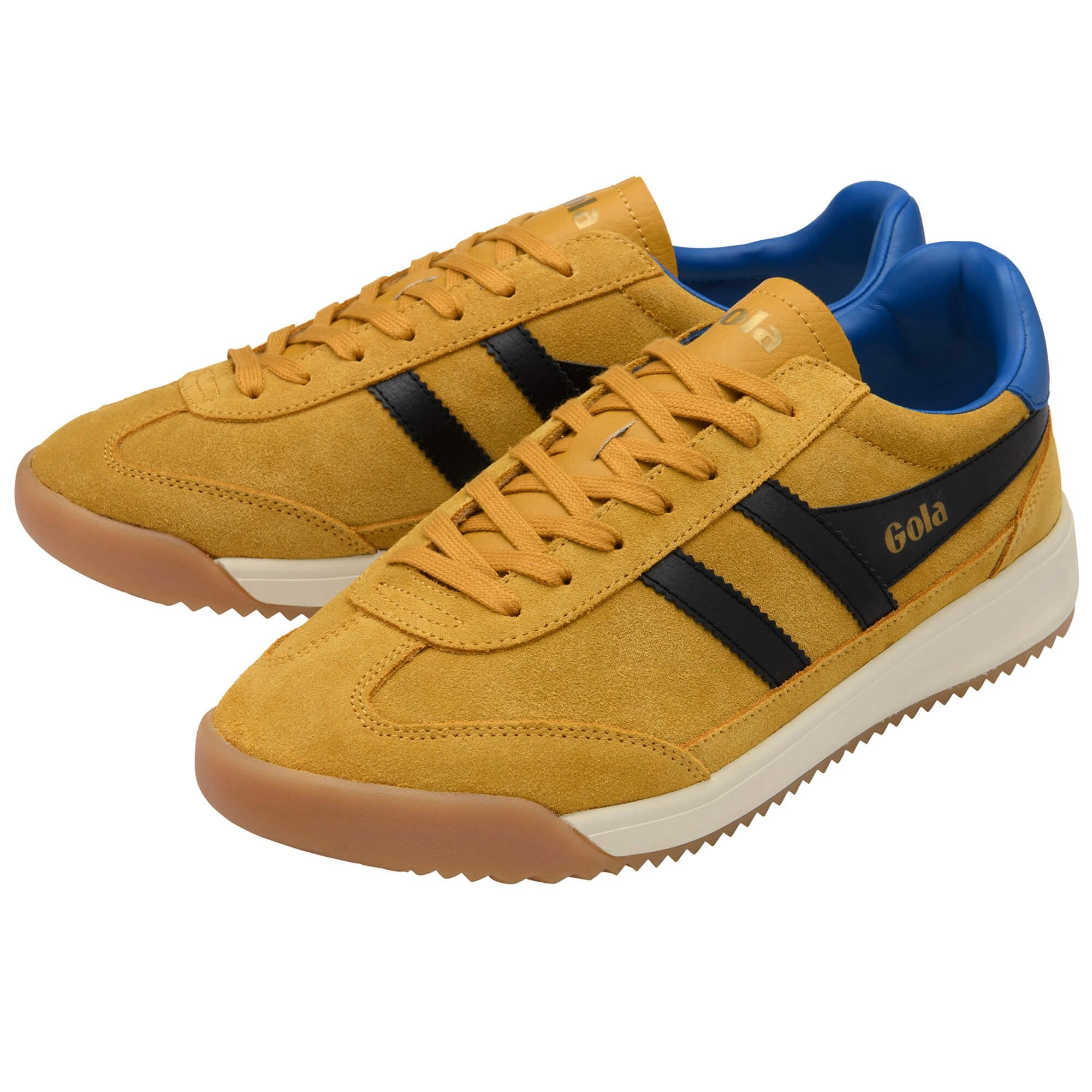 gola-tornado-88-herren-sneaker-wildleder-gelb-schwarz image 3