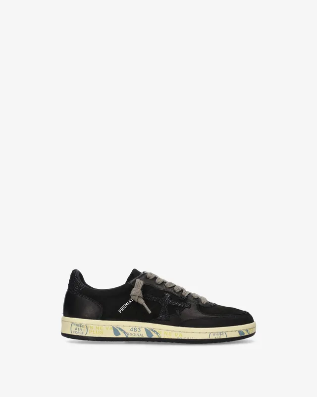 premiata-bskt-clayd-8696-damen-sneaker-leder-schwarz-glitter image 1