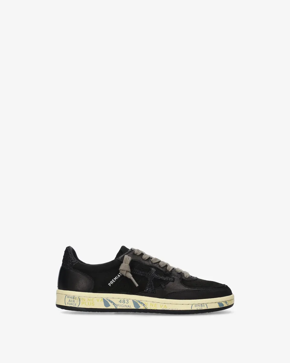 premiata-bskt-clayd-8696-damen-sneaker-leder-schwarz-glitter image 1