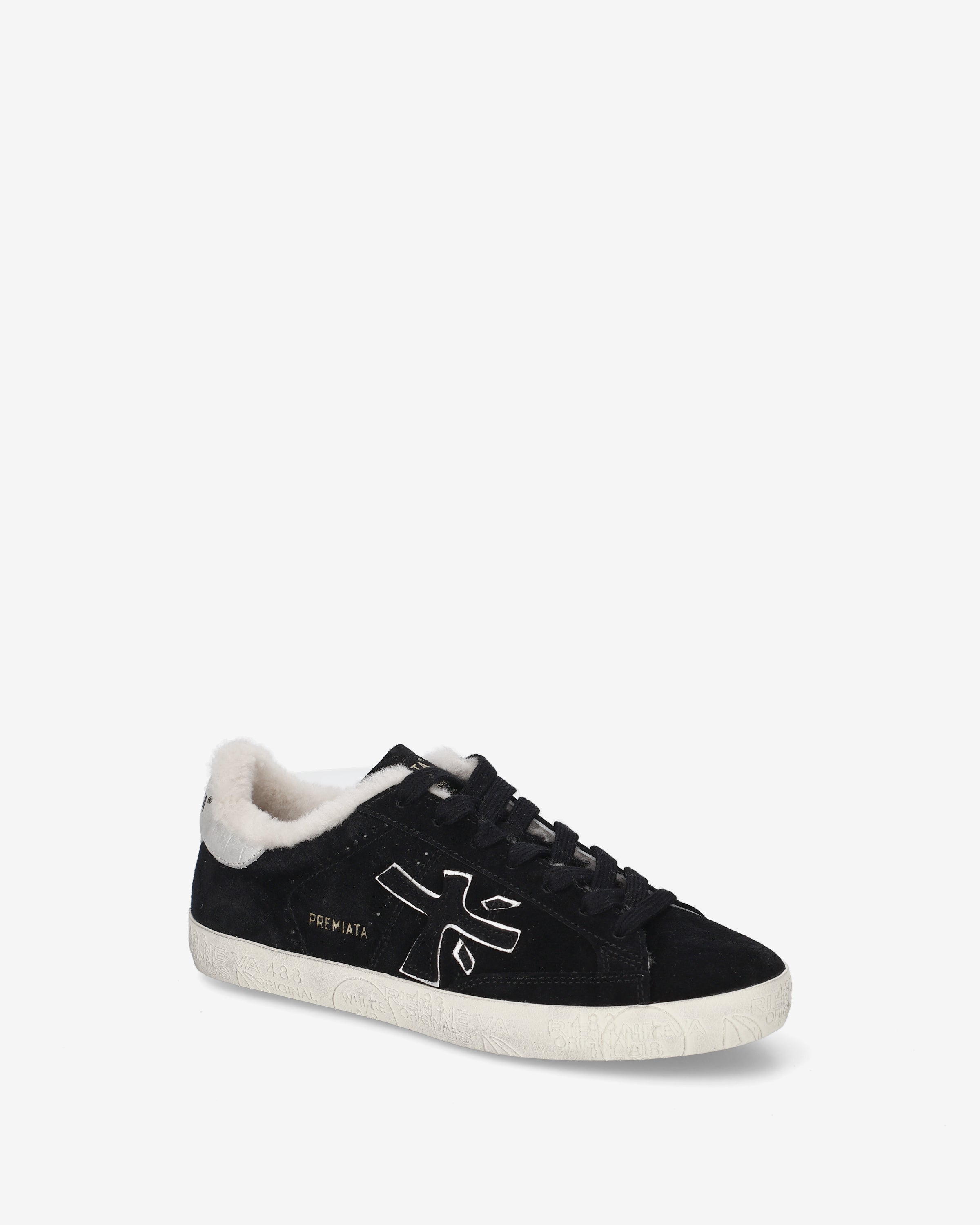 premiata-stevend-8487m-damen-sneaker-suede-schwarz-mit-wei image 4