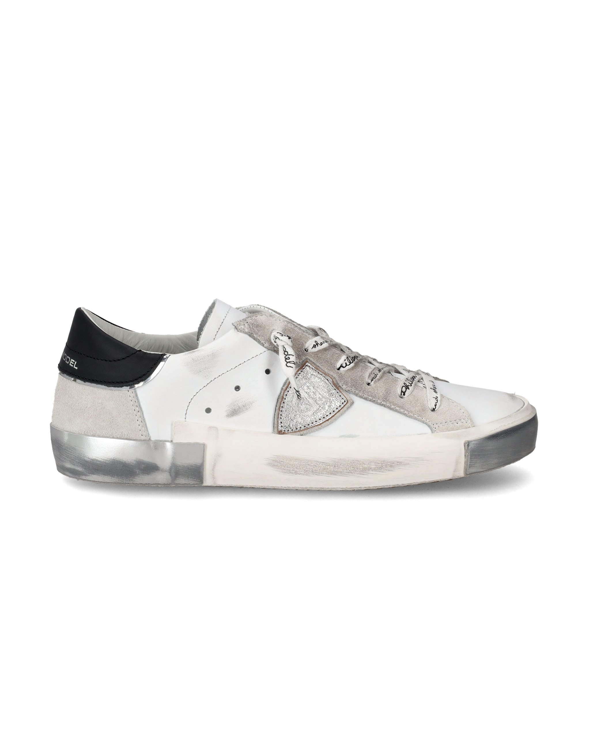 philippe-model-prsx-damen-sneaker-silber-wei-leder image 1