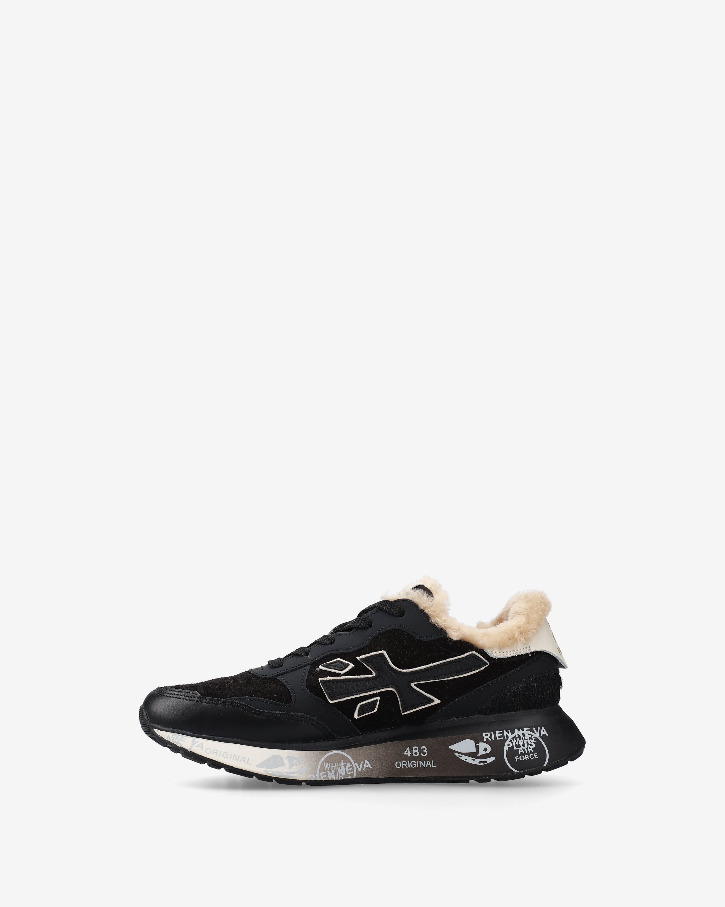 premiata-lauryn-7803m-sneaker-schwarz-panna-shearling image 3