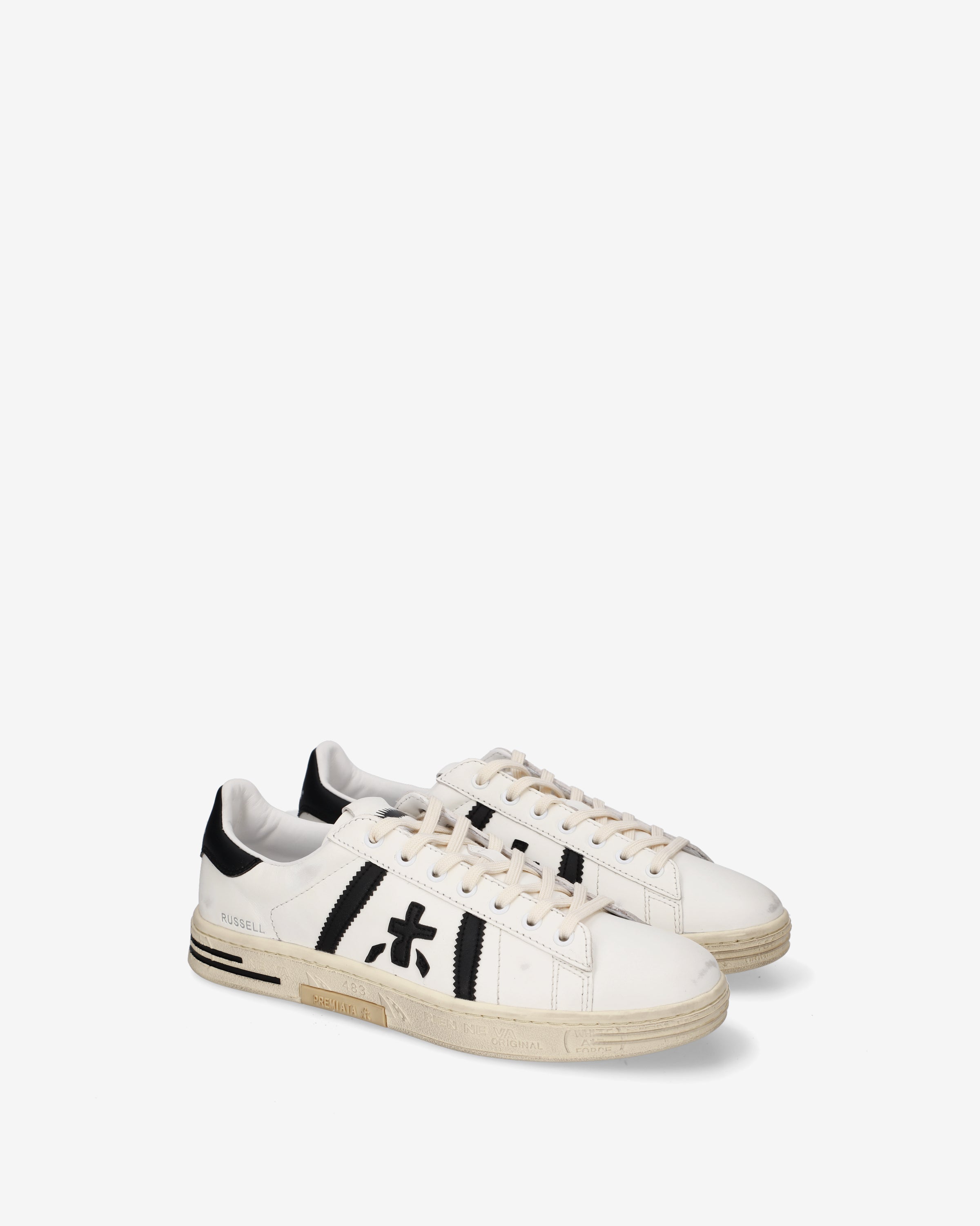 premiata-russell-8561-herren-sneaker-creme-schwarz image 2
