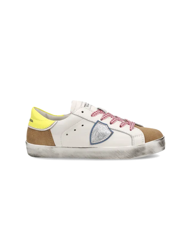 philippe-model-prsx-sneaker-kids-wei-cognac-neongelb image 1
